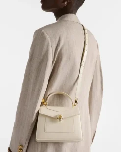 Henkeltasche Serpenti Forever Medium aus Leder Weiß