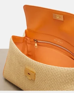 Henkeltasche Sicily Small aus Raffiabast Beige