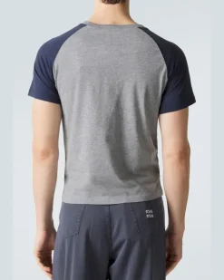 Henley-Top aus Baumwoll-Jersey Grau