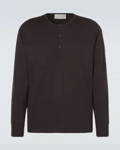 Henley-Top Kuyto aus Wolle Braun
