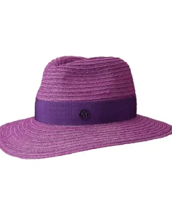 Henrietta Fedora aus Stroh - Violett