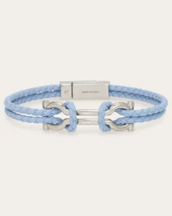 Herren Armband mit Doppel-Gancini (17 cm) Blau