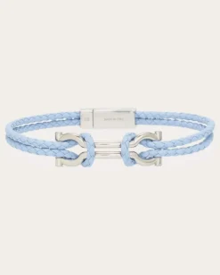 Herren Armband mit Doppel-Gancini (19 cm) Blau