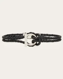 Herren Armband mit Gancini-Detail (18cm) Schwarz