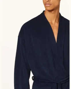 Herren-Bademantel Feather Terry blau Dunkelblau