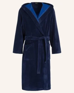 Herren-Bademantel Mit Kapuze blau Marine