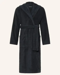 Herren-Bademantel Mit Kapuze blau Dunkelblau