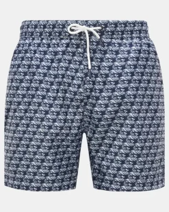Herren - Badeshorts 'Neptun Swim' navy/weiß gemustert