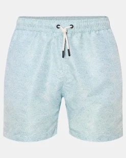Herren - Badeshorts 'Seamap' mint/weiß gemustert MintgrüN