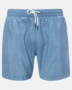 Herren - Badeshorts 'Tile Swim' blau/weiß gemustert