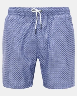 Herren - Badeshorts 'Tile Swim' blau/weiß gemustert