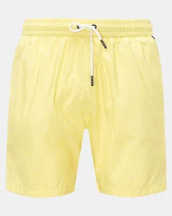 Herren - Badeshorts 'Tile Swim' gelb/weiß gemustert