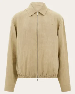 Herren Blouson aus reinem Leinen Beige