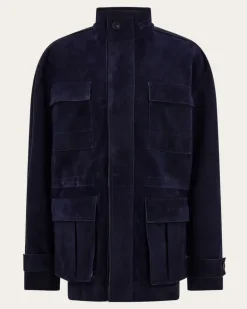 Herren Blouson aus Veloursleder Blau