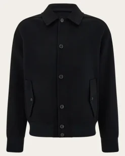 Herren Blouson aus Wolle und Kaschmir Schwarz