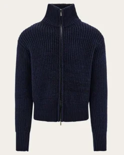 Herren Blouson in Maschenware Blau