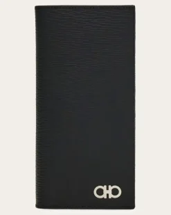 Herren Brusttaschen-Brieftasche mit Münzfach Schwarz