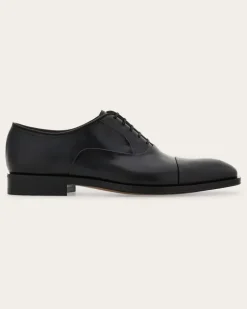 Herren Captoe-Oxford-Schuh Schwarz Größe