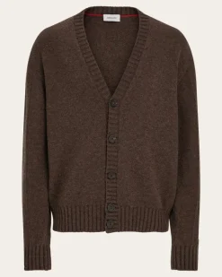 Herren Cardigan aus Kaschmir Braun