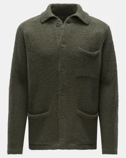 Herren - Cardigan 'Chunky' oliv