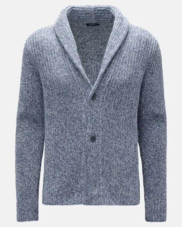 Herren - Cardigan 'Rainbow' rauchblau/weiß