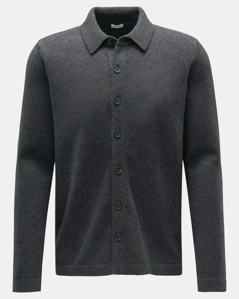 Herren - Cashmere Cardigan dunkelgrau