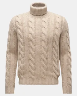 Herren - Cashmere Rollkragenpullover beige