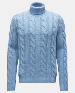 Herren - Cashmere Rollkragenpullover hellblau