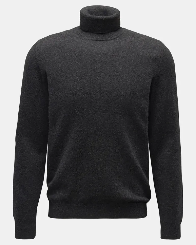 Herren - Cashmere Rollkragenpullover 'Derby Slim' dunkelgrau