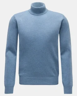 Herren - Cashmere Rollkragenpullover rauchblau