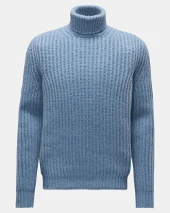Herren - Cashmere Rollkragenpullover rauchblau