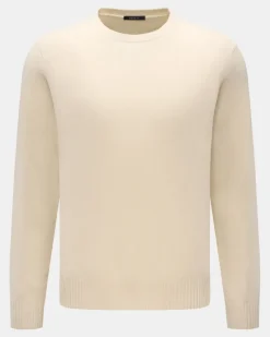 Herren - Cashmere Rundhalspullover 'Crew' creme