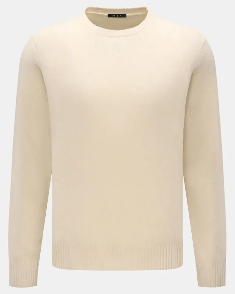 Herren - Cashmere Rundhalspullover 'Crew' creme