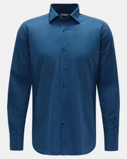 Herren - Casual Hemd Haifisch-Kragen dunkelblau