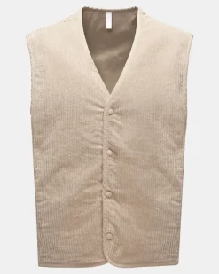 Herren - Cordweste 'Oyster' beige