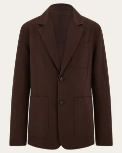 Herren Einreihiger Blazer Braun