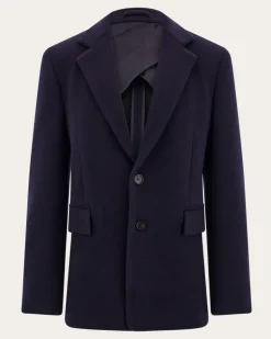 Herren Einreihiger Jersey-Blazer Blau