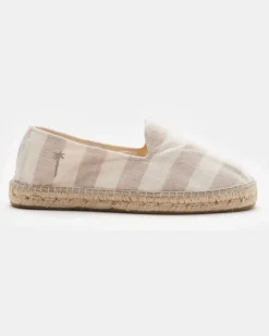 Herren - Espadrilles beige/creme gestreift