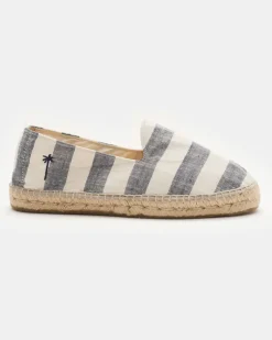 Herren - Espadrilles navy/creme gestreift