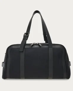 Herren Faltbare Weekender-Tasche Schwarz