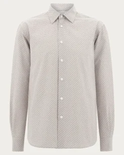 Herren Ferragamo Monogram Oberhemd Weiß