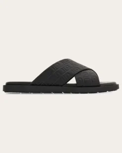 Herren Ferragamo Monogram Sandalen Schwarz Größe