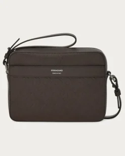 Herren Ferragamo Monogram Umhängetasche Braun