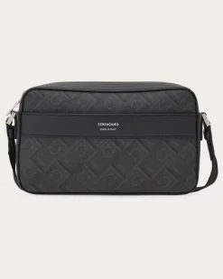 Herren Ferragamo Monogram Umhängetasche Schwarz