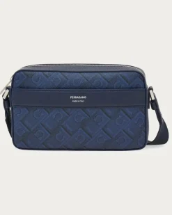 Herren Ferragamo Monogram Umhängetasche Blau