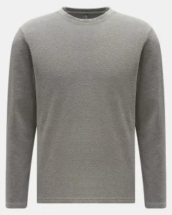Herren - Frottee Rundhals-Longsleeve 'Terry Tee' grau