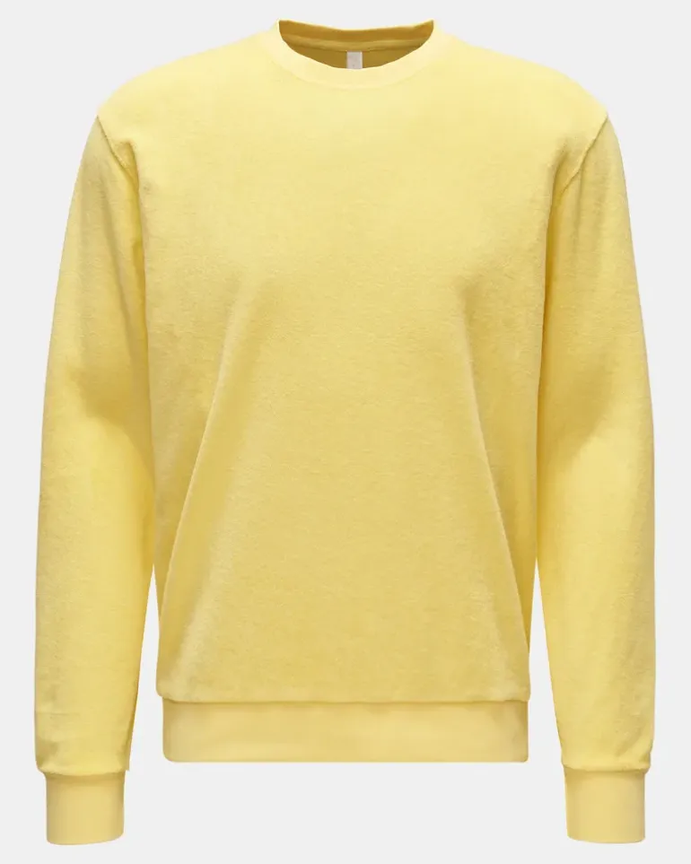 Herren - Frottee Rundhals-Sweatshirt gelb