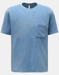 Herren - Frottee Rundhals-T-Shirt 'Terry Tee' hellblau