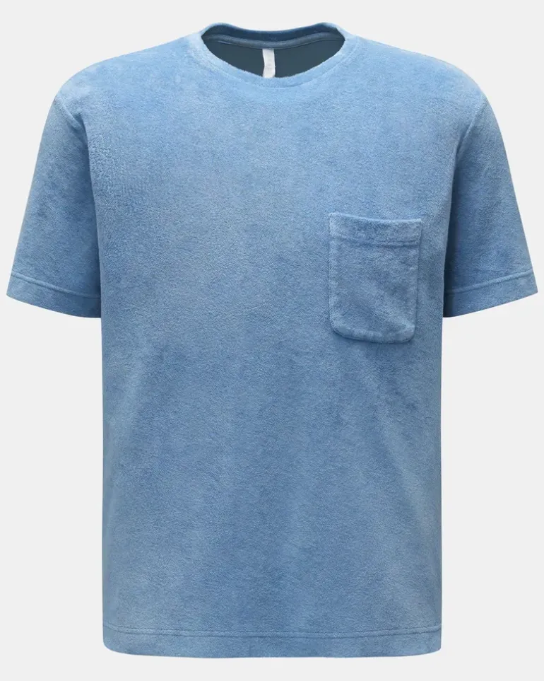 Herren - Frottee Rundhals-T-Shirt 'Terry Tee' hellblau