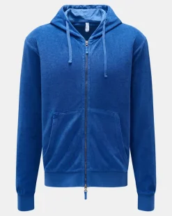 Herren - Frottee-Sweatjacke 'Terry Zip' blau